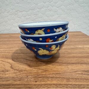 Schen Rice Noodle Bowls Set of 3 Porcelain Puppies Dogs Mini Small